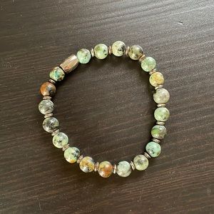 Green Jade Bead Bracelet! One of a kind!